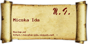 Micska Ida névjegykártya