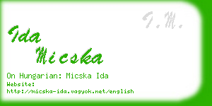 ida micska business card